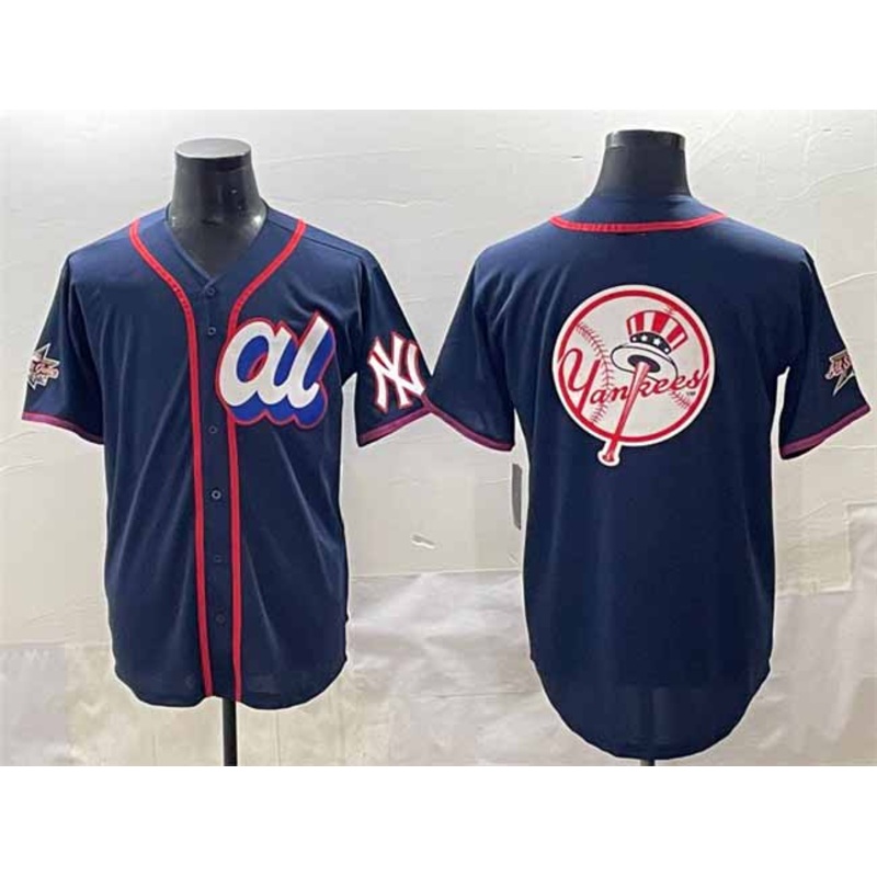 New York Yankees American League Team Big Logo Navy 2025 All-Star Edition Limited Stitched Baseball Jersey
