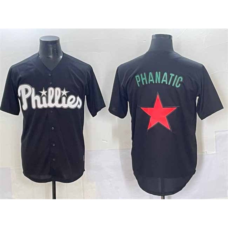 Philadelphia Phillies Phanatic Black Lights Out Limited Stitched Baseball Jersey