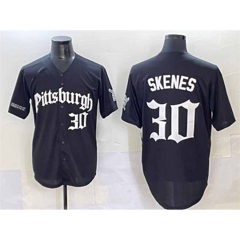 Pittsburgh Pirates #30 Paul Skenes Black ‘Gothic Steel City Edition’ Vapor Limited Stitched Baseball Jersey