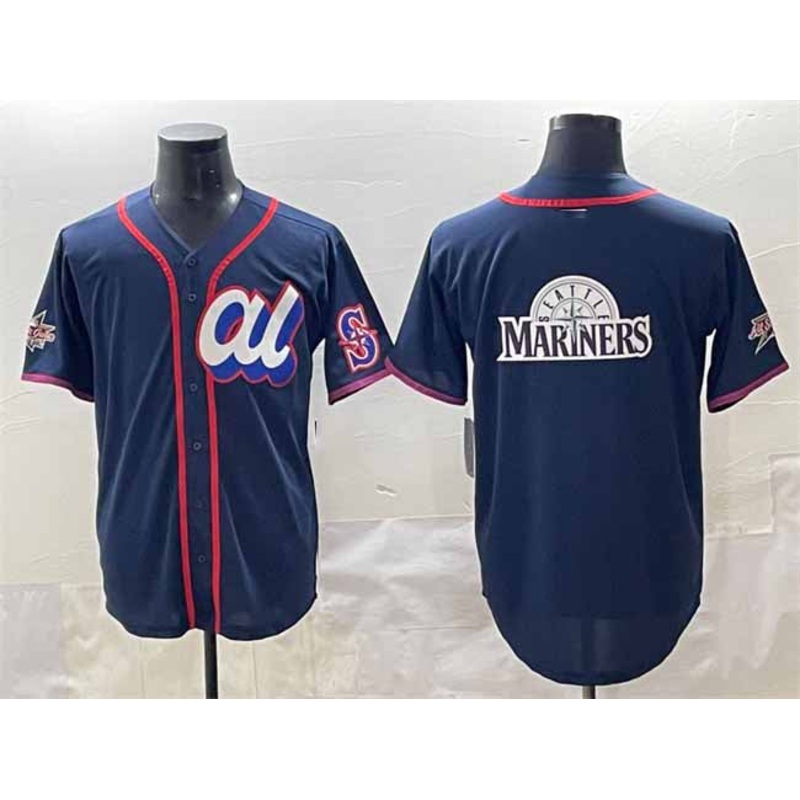 Seattle Mariners American League Team Big Logo Navy 2025 All-Star Edition Limited Stitched Baseball Jersey