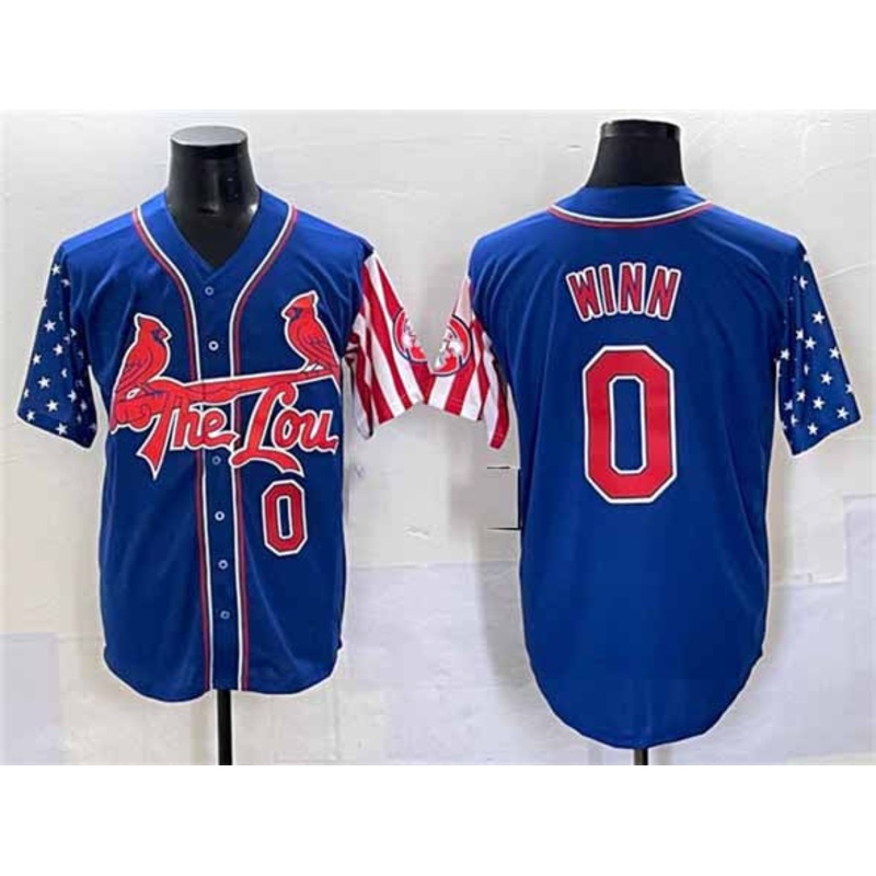 St. Louis Cardinals #0 Masyn Winn Royal Independence Day Vapor Premier Limited Stitched Baseball Jersey