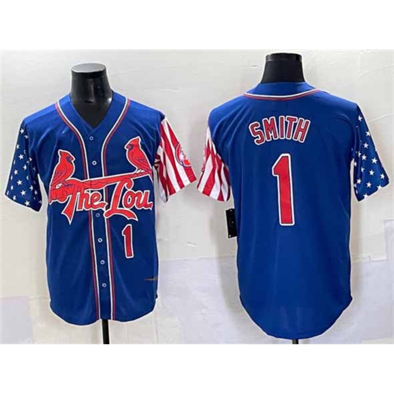 St. Louis Cardinals #1 Ozzie Smith Royal Independence Day Vapor Premier Limited Stitched Baseball Jersey