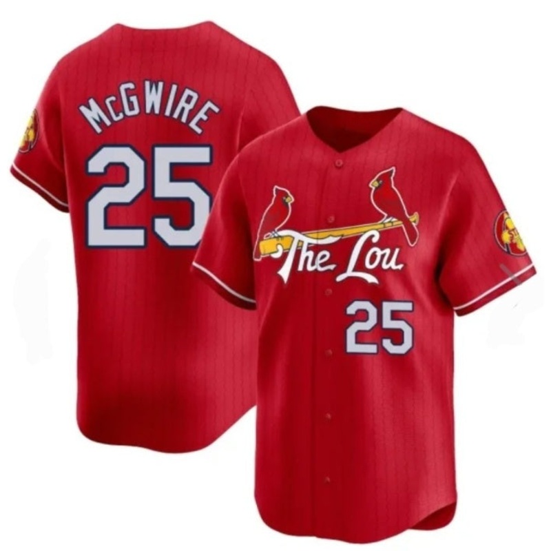 St. Louis Cardinals #25 Mark McGwire Red City Connect Baseball Jersey
