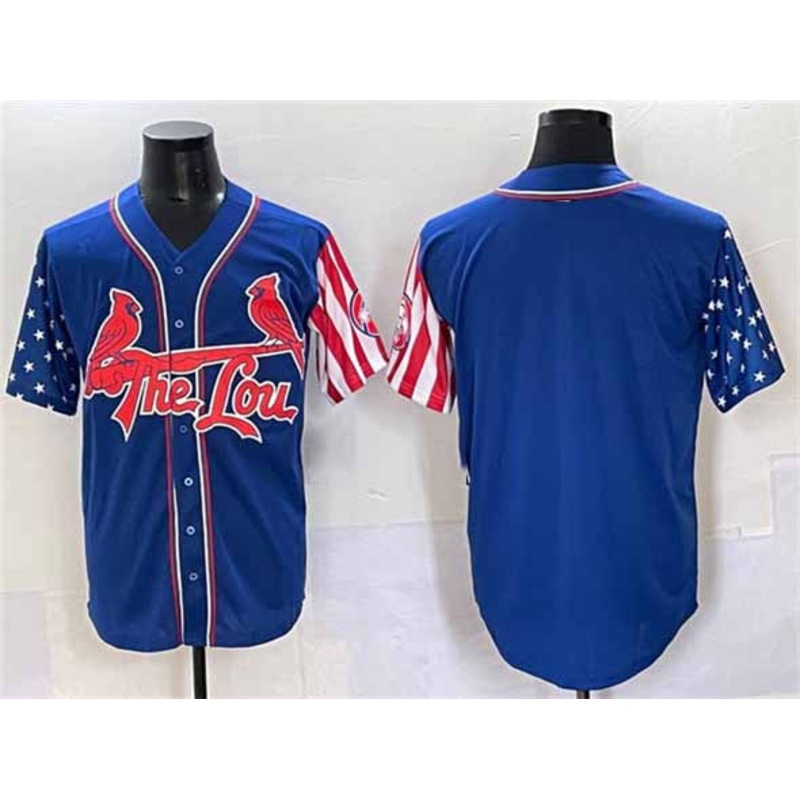 St. Louis Cardinals Blank Royal Independence Day Vapor Premier Limited Stitched Baseball Jersey