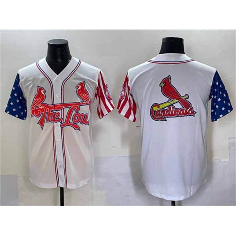 St. Louis Cardinals Team Big Logo White Independence Day Vapor Premier Limited Stitched Baseball Jerseys