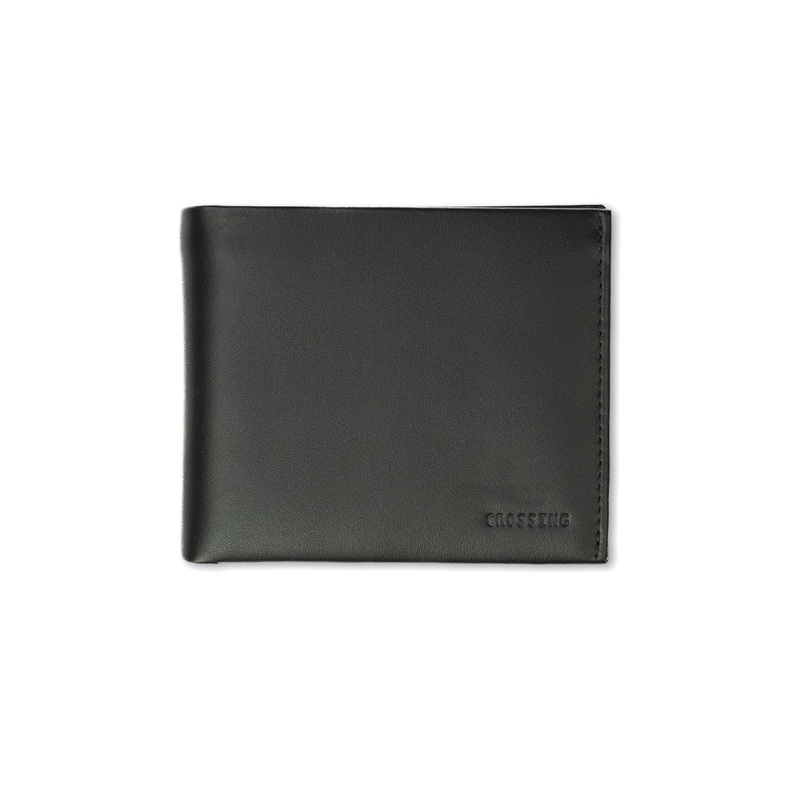 Crossing Sydney Bi-Fold Leather Wallet With Coin Pocket – Black