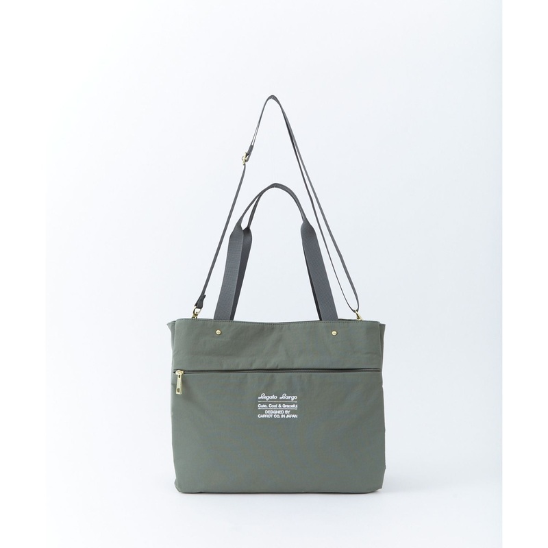 Legato Largo Washable Nylon 2Way Tote Bag (Olive)