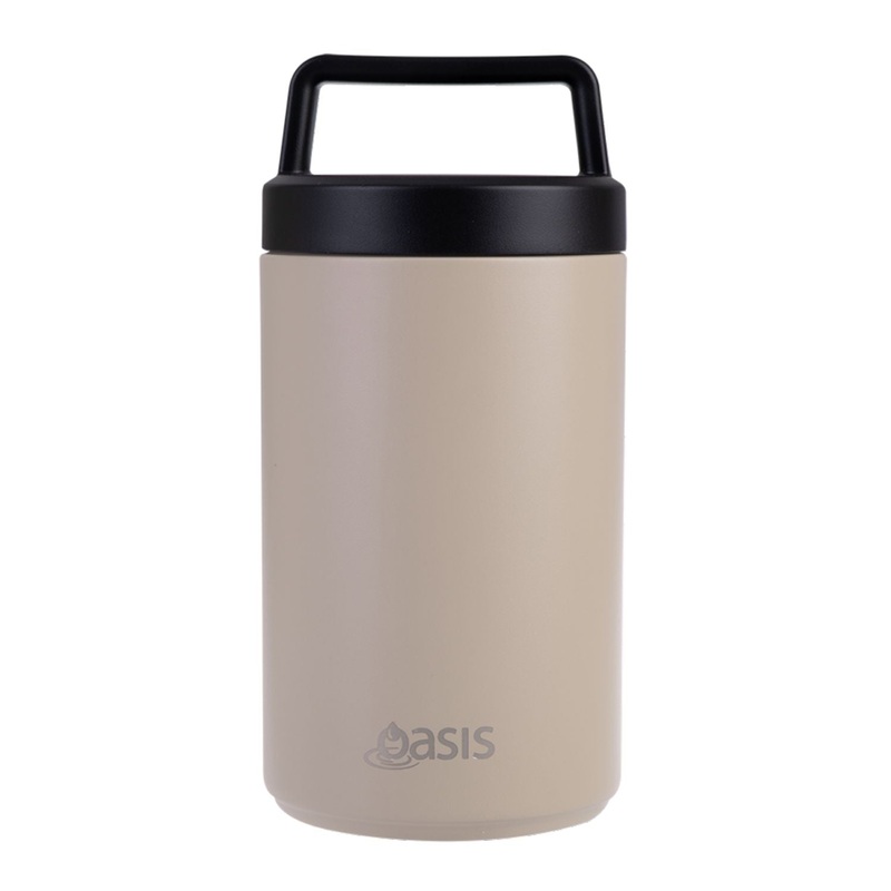 Oasis Stainless Steel Insulated Dual Compartment Food Jar with Handle 700ML – Latte