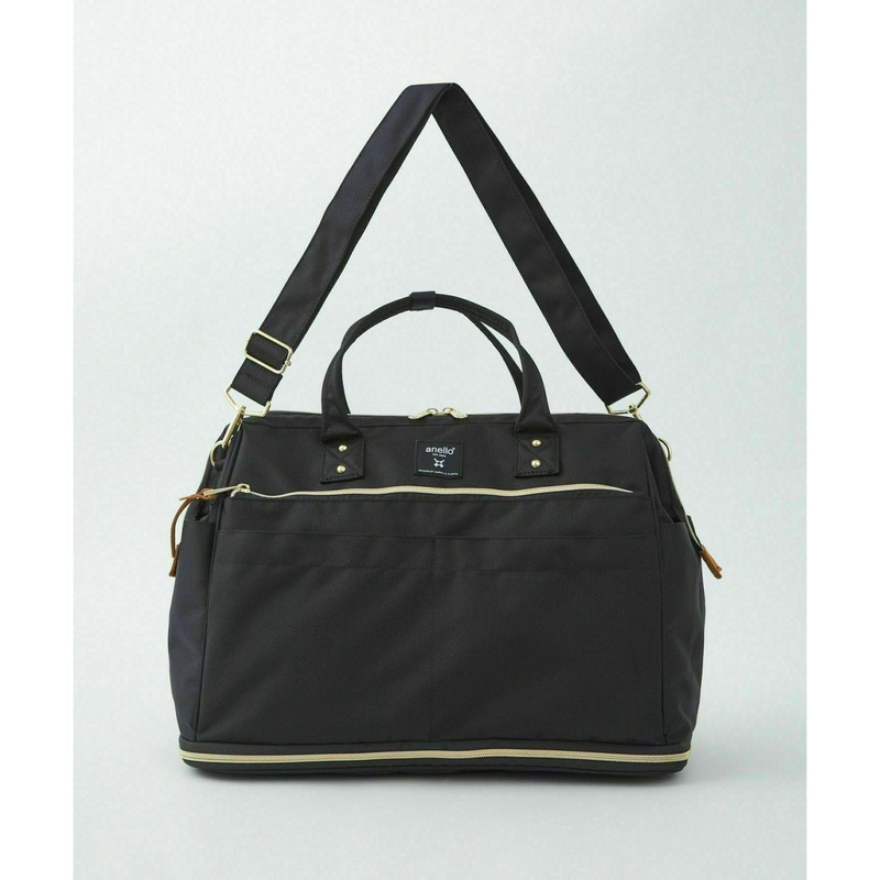 Anello Cross Bottle Kuchigane 2Way Boston Bag (Black)