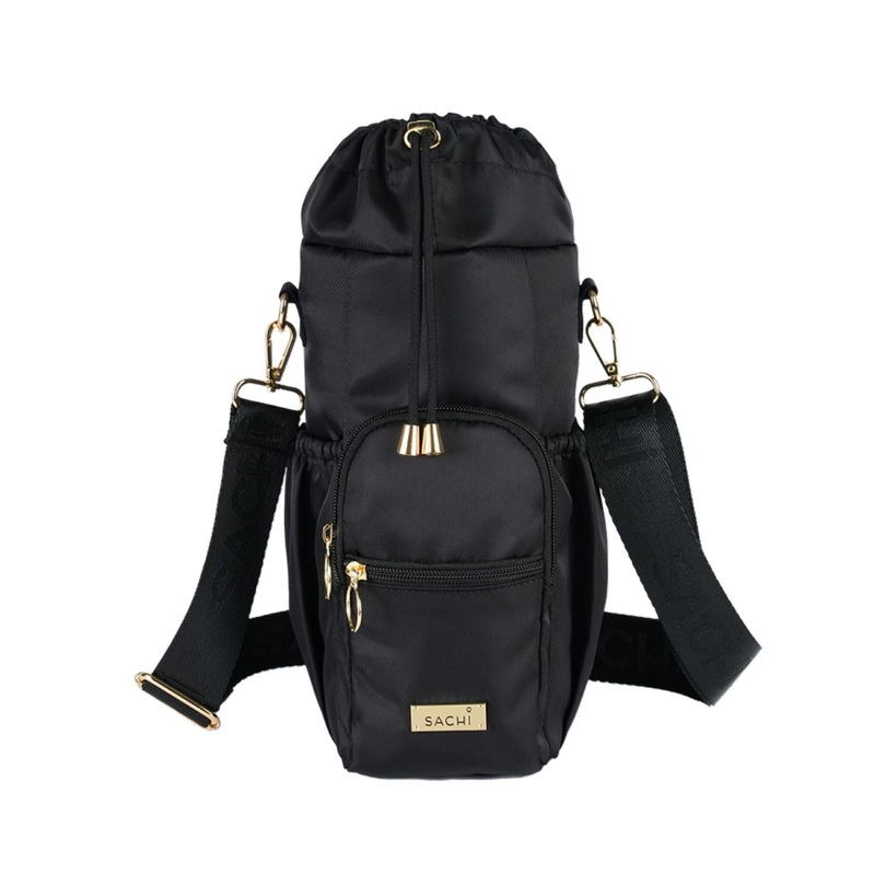 Sachi Crossbody Insulated Bottle Bag – Black