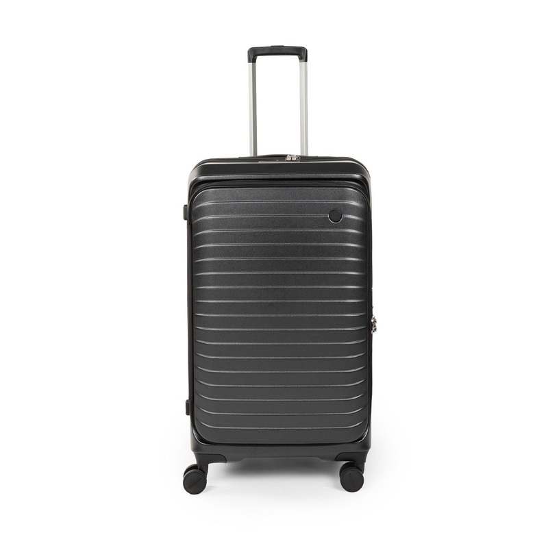 CROSSING INVI TRUNK 30 Large Expandable Luggage With Front & Middle Access – Black