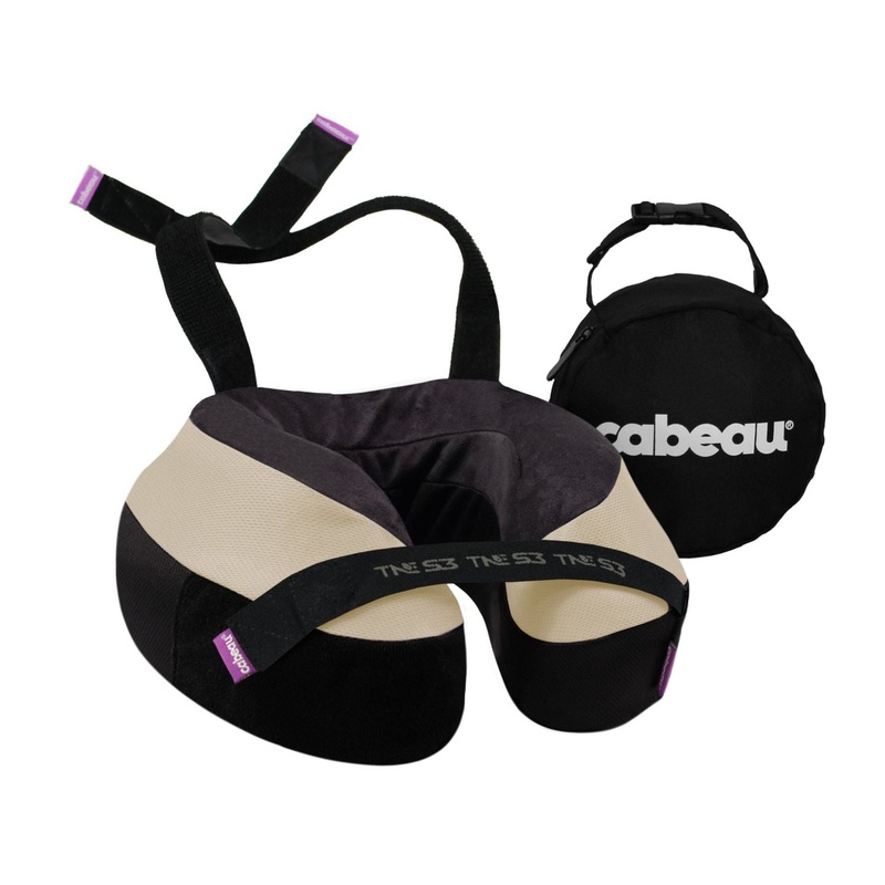 Cabeau TNE S3 Travel Neck Pillow – Cairo (Black/Beige)