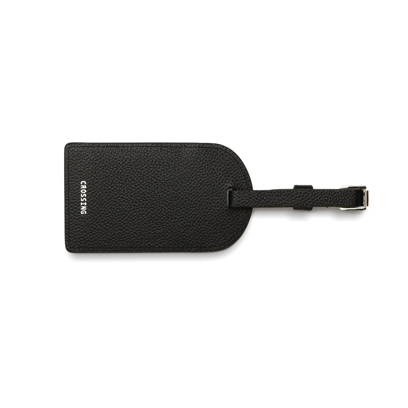 Crossing Milano Leather Luggage Tag – Black