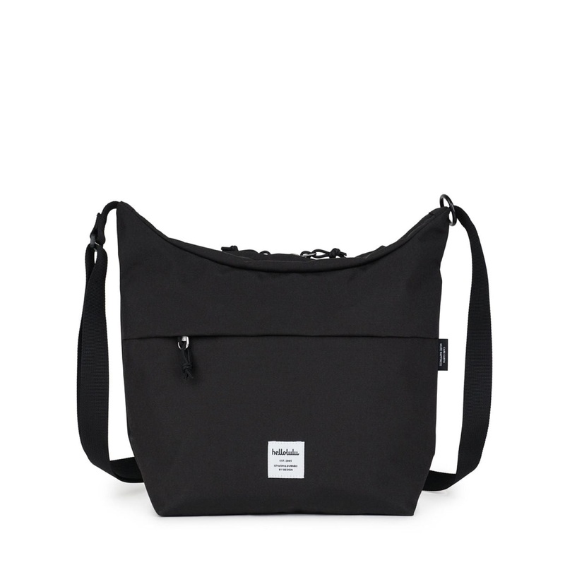 Hellolulu Lucas Wide Zip Shoulder Bag (Flat Black)