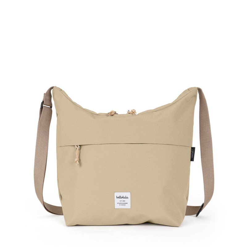 Hellolulu Lucas Wide Zip Shoulder Bag (Fog Khaki)