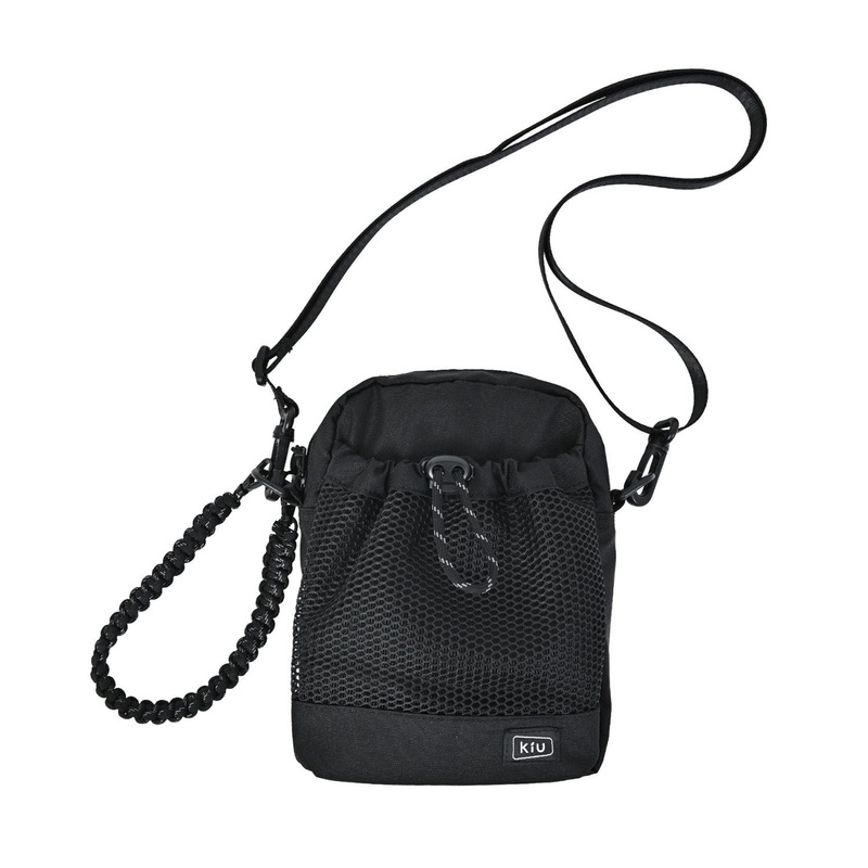 KiU Water Repellent Paracord Mesh Pocket Shoulder Bag (Black)
