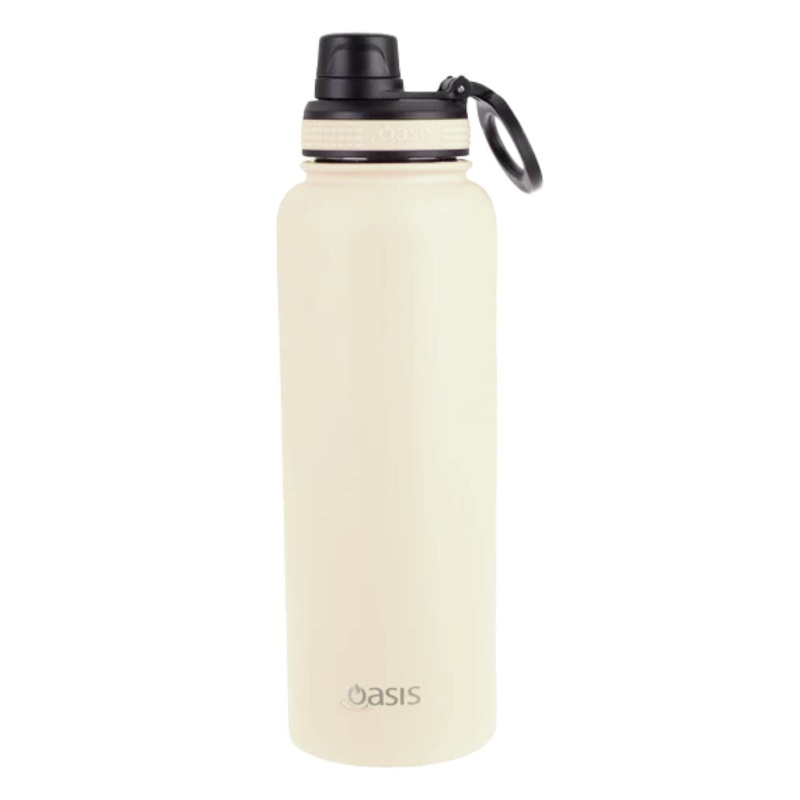 Oasis Stainless Steel Insulated Sports Water Bottle with Screw Cap 1.1L – Alabaster