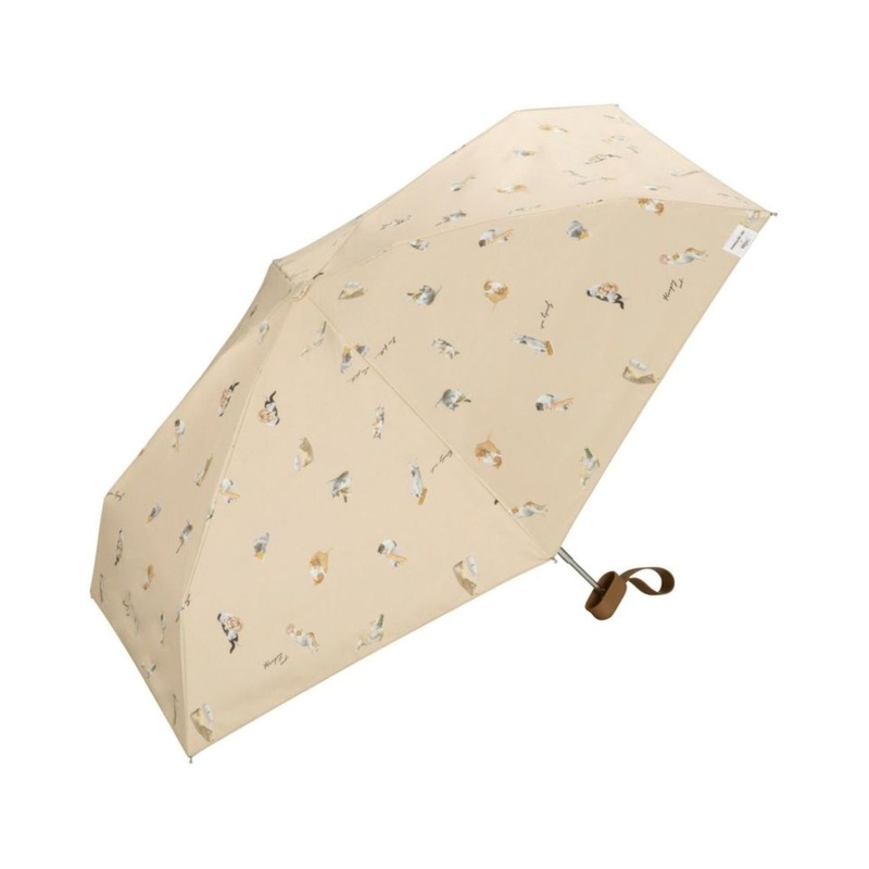 WPC X Masayuki Oki Neko UV Protection UPF 50+ Umbrella 47cm (Beige)