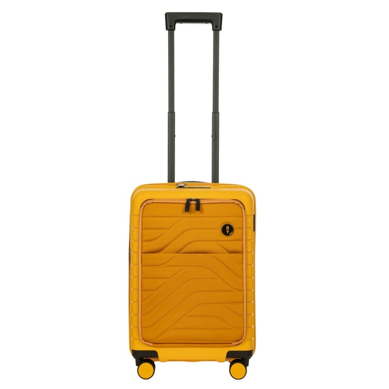 BRIC’S Ulisse 21 Expandable Carry On Luggage Spinner With Front Pocket (Mango)