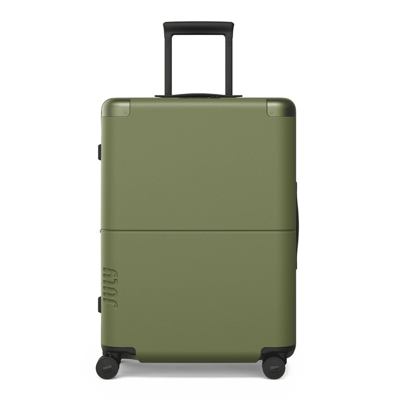 July Checked  Expandable Polycarbonate 26 Luggage – Olive
