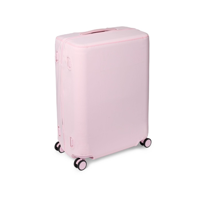 July Checked Luggage Cover – Blush Pink