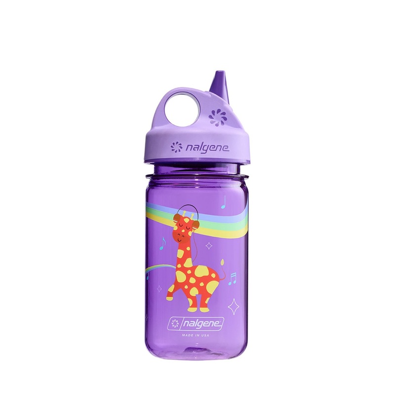 Nalgene 12oz Kids Grip-N-Gulp Sustain Graphic Water Bottle – Purple Musical Giraffe