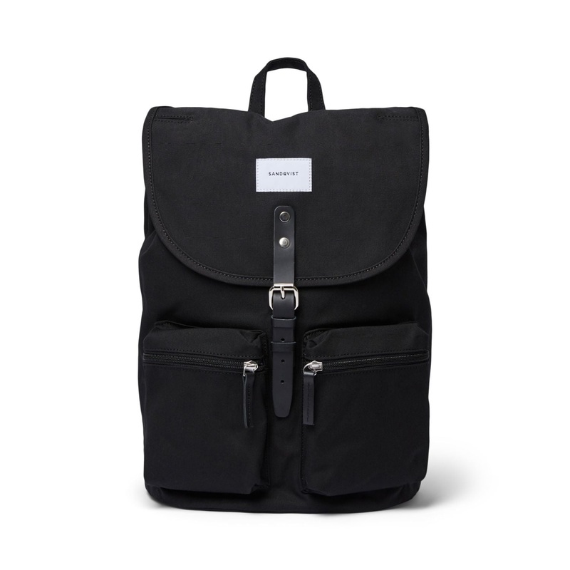 Sandqvist Roald Backpack – Black W/ Black Leather