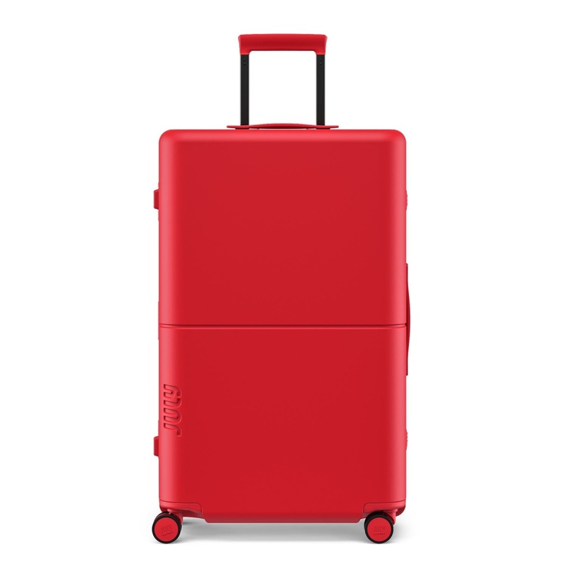 July Checked Plus Trunk Polycarbonate Frame 30 Luggage – Matte Cherry Red