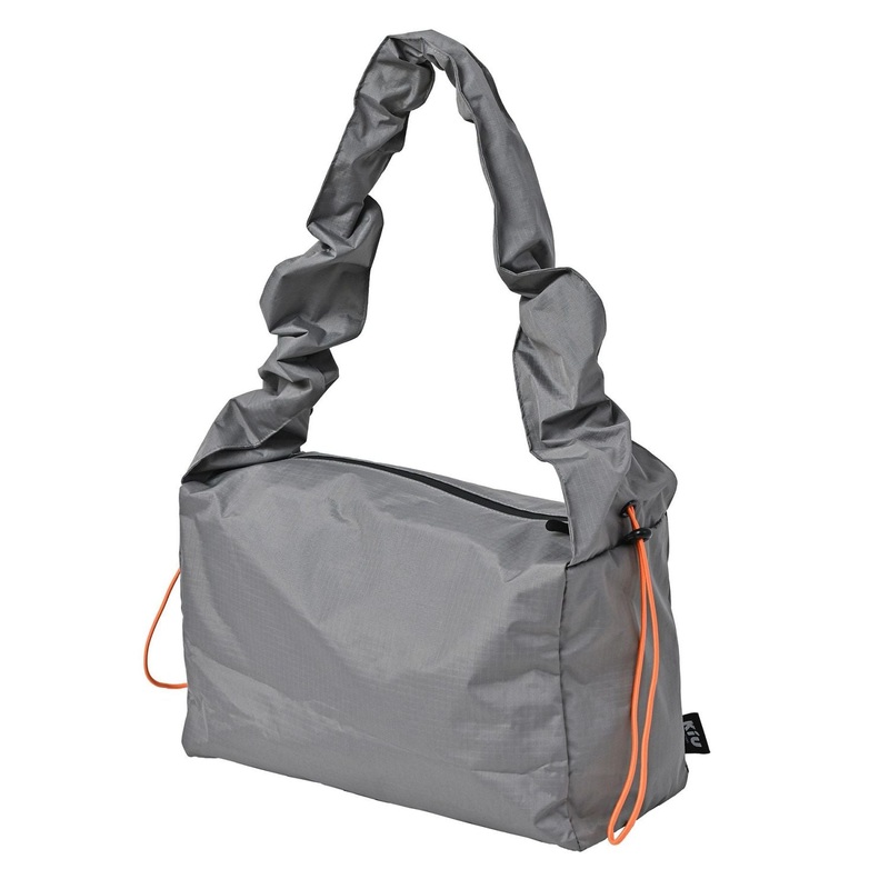 KiU Water Repellent Paracord Box Shoulder Bag (Light Gray)