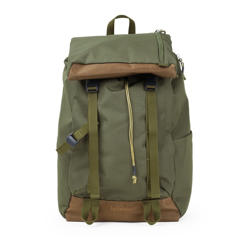 Hellolulu Gio Utility Flap Backpack L Recycled (Olive Drab)