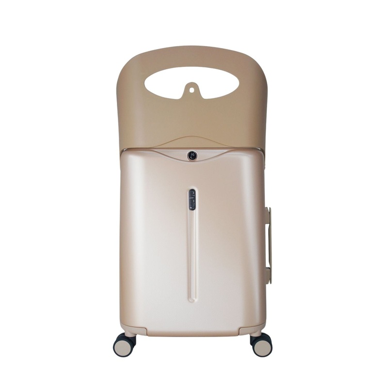MiaMily Multicarry Carry On 18 Inch Luggage with Built-in Seat for Children (Champagne Gold)