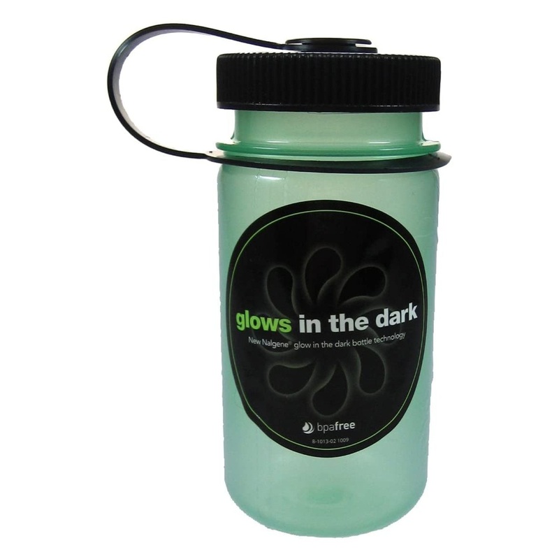 Nalgene 12oz Minigrip Water Bottle – Glow Green with Black Loop-Top