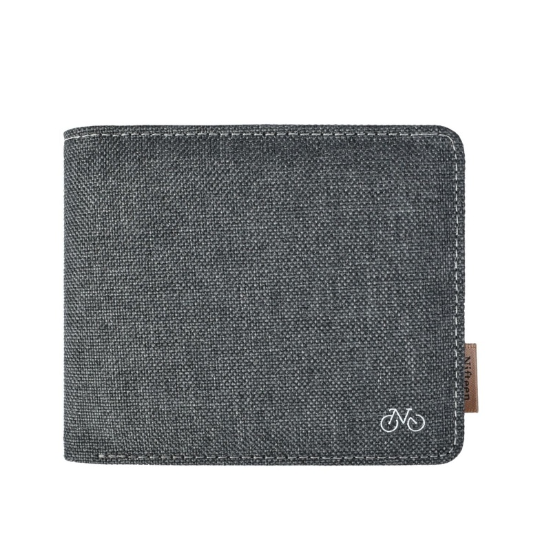 Nifteen London Billfold Wallet With Coin Purse – Grey With Blue Lining
