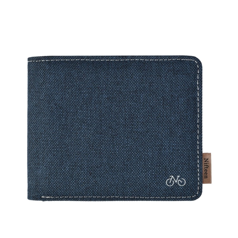 Nifteen London Billfold Wallet With Coin Purse – Navy With Grey Lining