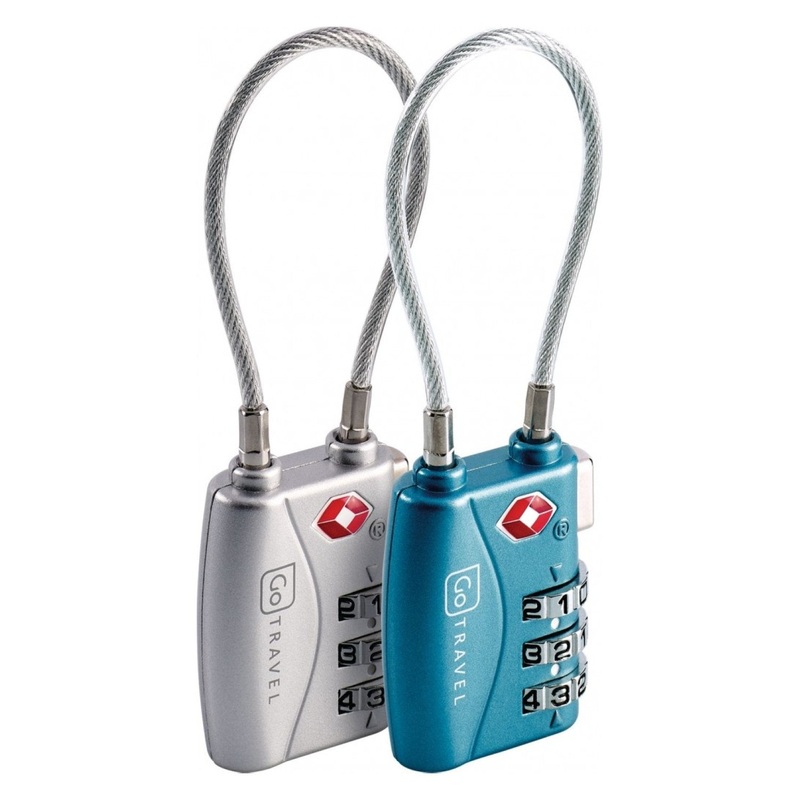 Go Travel Combi Cable Travel Sentry Approved Lock – Blue/Sliver