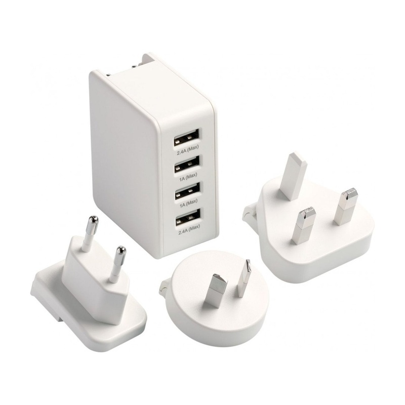 Go Travel Worldwide USB Charger (4 Ports) – White
