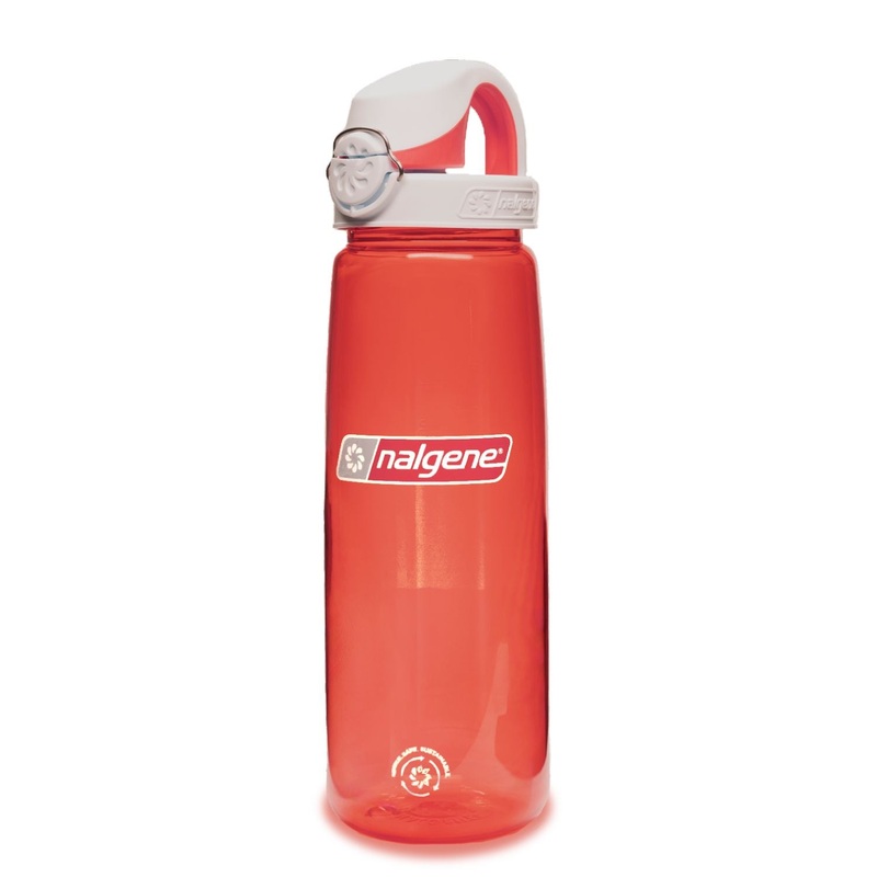 Nalgene 24oz On-The-Fly (OTF) Sustain Water Bottle – Coral with Frost Coral Cap