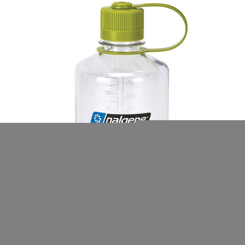 Nalgene 32oz Narrow Mouth Sustain Water Bottle – Clear With Green Cap