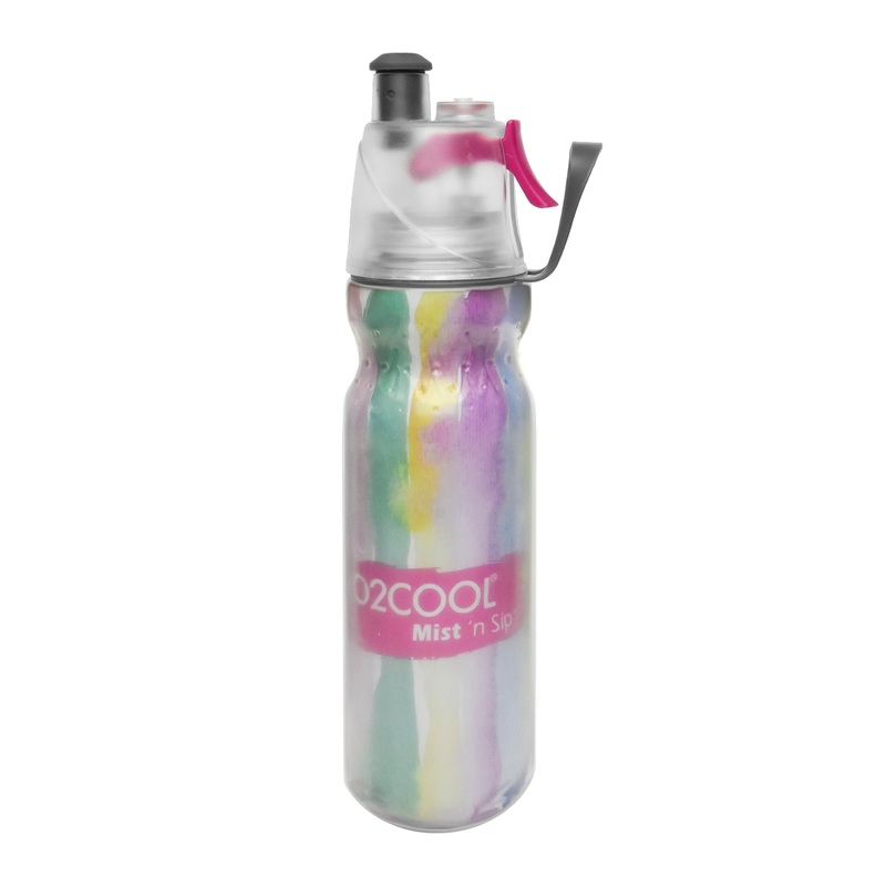 O2COOL Arctic Squeeze Mist ‘N Sip Insulated Water Bottle 20oz (Watercolor D)
