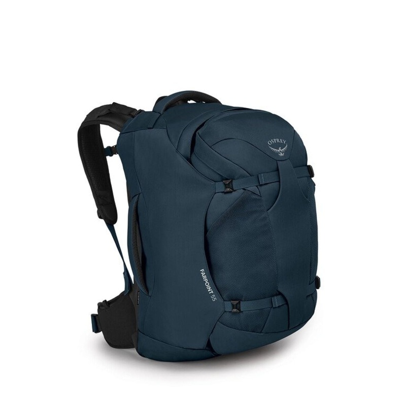 Osprey Farpoint 55 Backpack O/S – Men’s Travel Pack (Muted Space Blue)