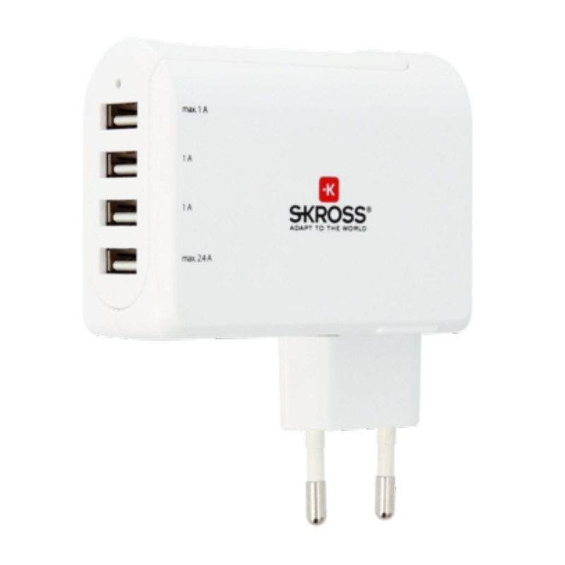 Skross EU 4 Port USB Charger – White
