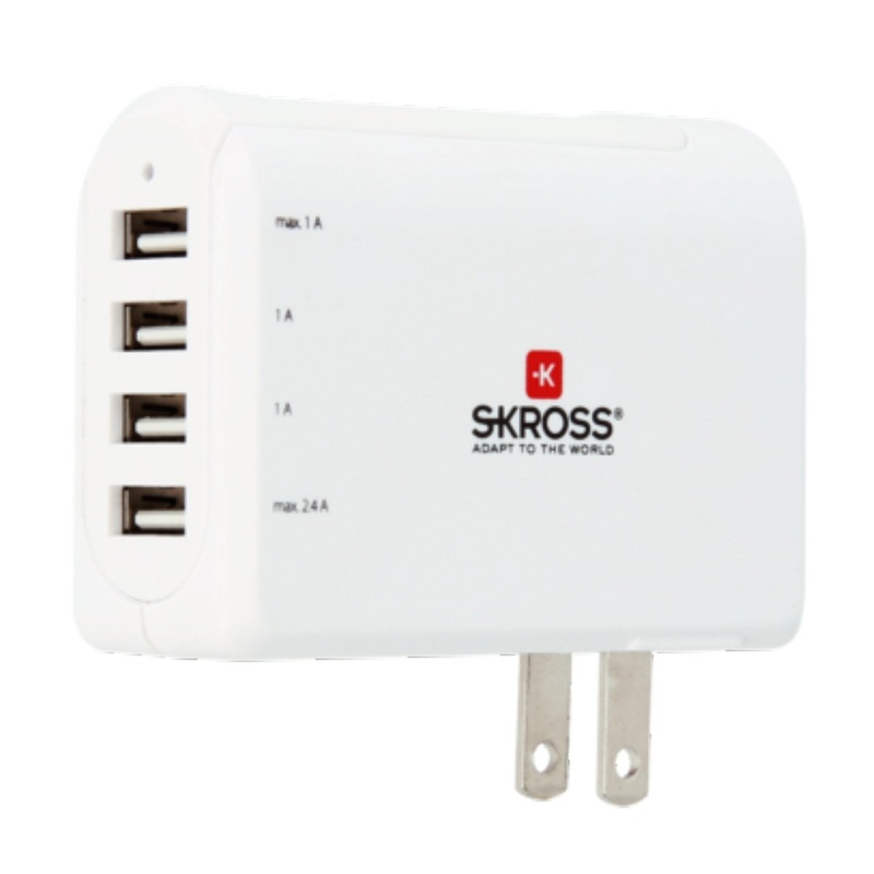 Skross US 4 Port USB Charger – White