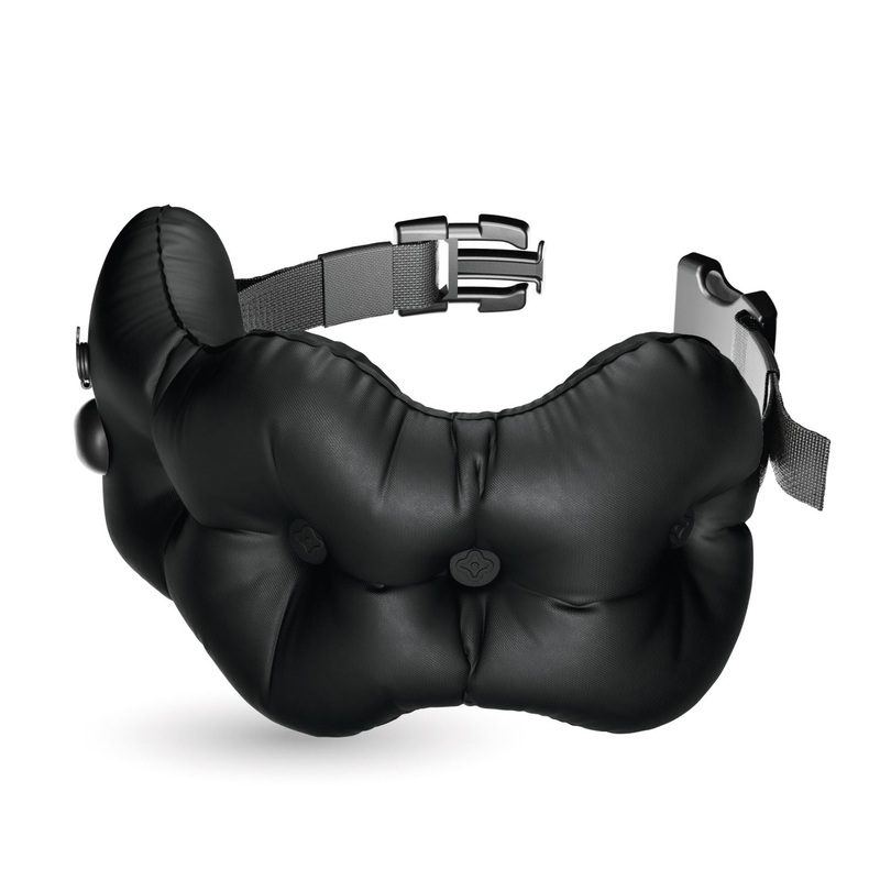 Crossing Inflatable Air Pump Lumbar Back Support Travel Pillow – Black