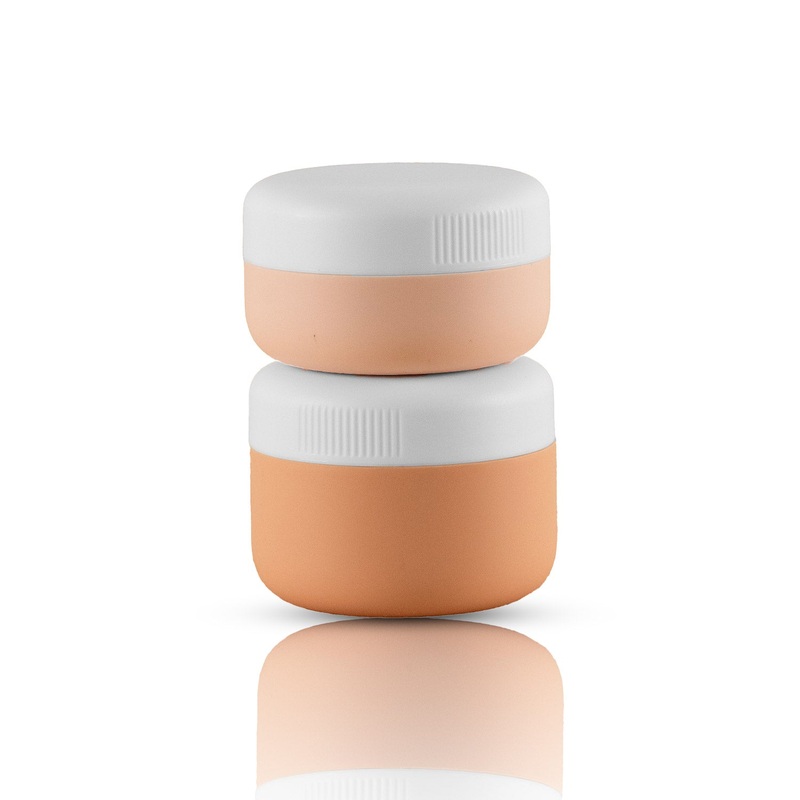 Crossing Silicone Leak Proof TSA Approved Travel Size Cream Jar 30/40 ml (2 Pack) – L.Orange/Orange