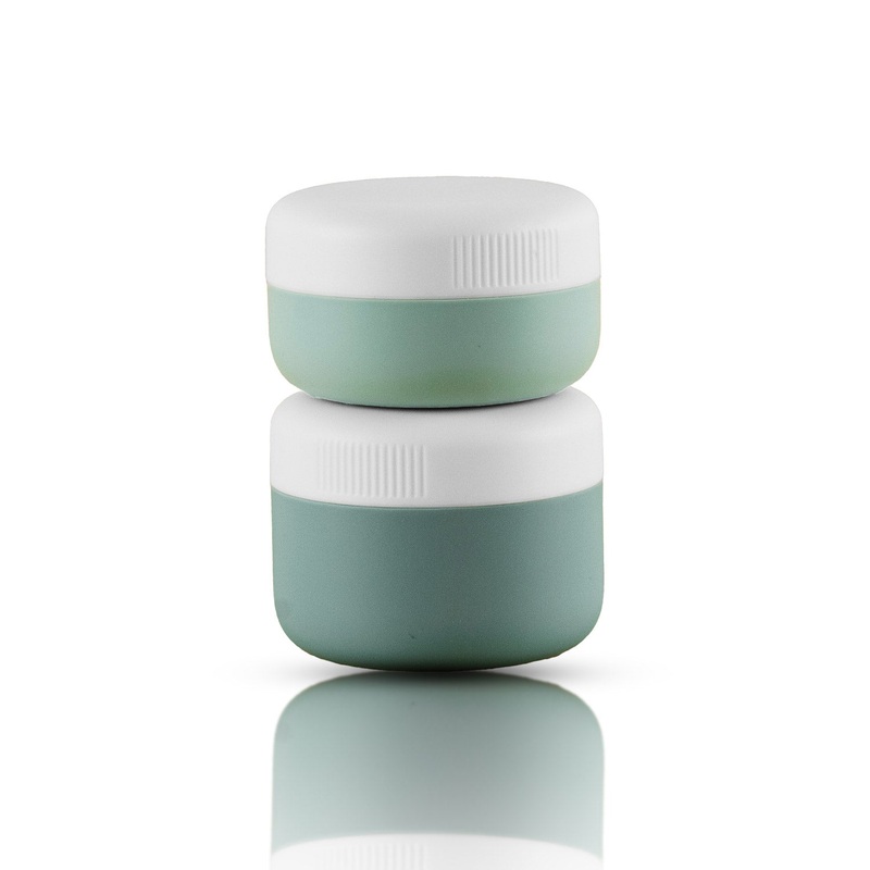 Crossing Silicone Leak Proof TSA Approved Travel Size Cream Jar 30/40 ml (2 Pack) – Mint/Sage Green