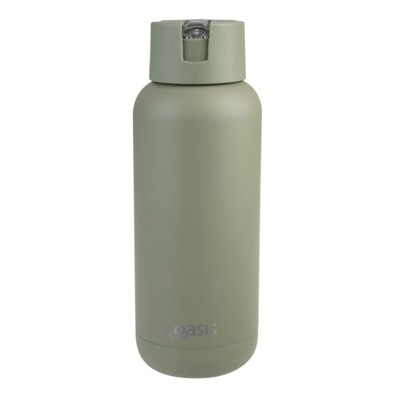 Oasis Stainless Steel Insulated Ceramic Moda Bottle 1L – Olive Green