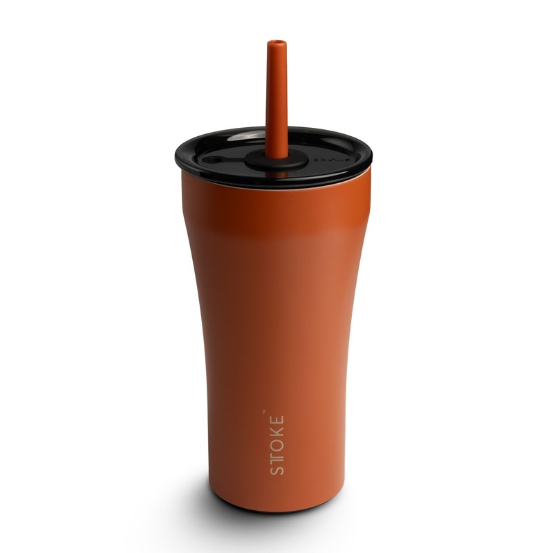 STTOKE Earth Leakproof Ceramic Insulated Cup Powder Coating With Straw 20oz – Desert Sunburst
