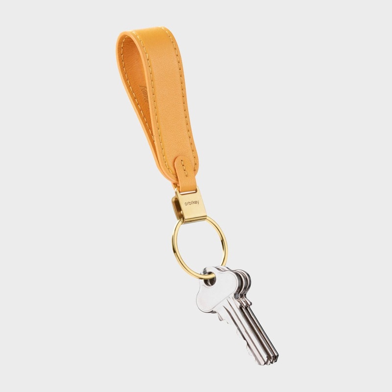 Orbitkey Leather Loop Keychain (Orange)