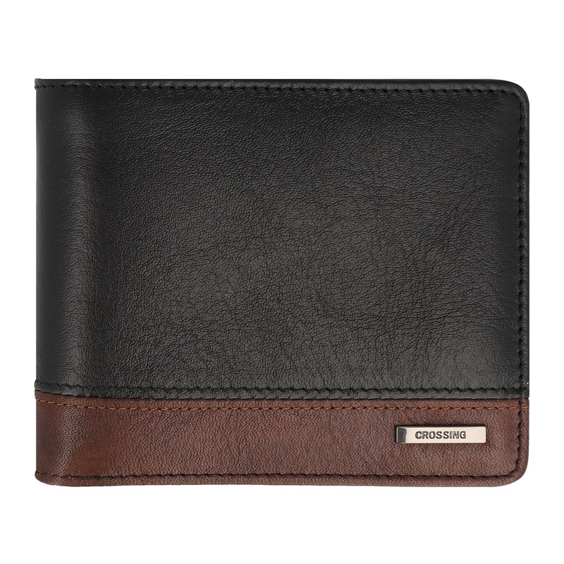 Crossing Antique Bi-fold Leather Wallet With Flap And Coin Pouch – Timber – Black