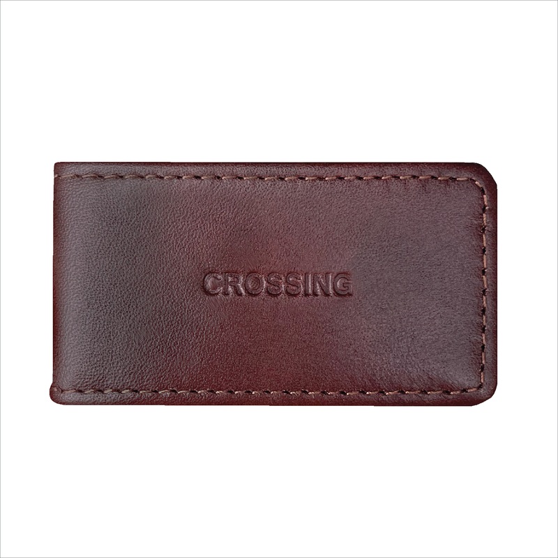 Crossing Antique Leather Money Clip – Timber – Cafe